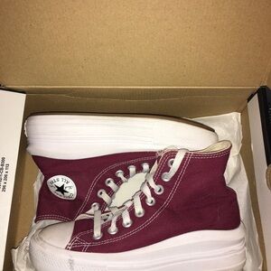 Like New Burgundy Converse High Top Platform Sneakers